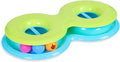 Catstages Infinity Ball Track for Cats, 3 Balls Included, 17.4" | Figure-8 Shaped Track with 2 Regular Balls + 1 Light-Up Ball, Bat & Swat Play, Compatible with Topper Toys, Cats & Kittens by Catstages