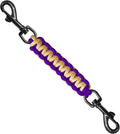 Dog Collar Safety Clip, Collar Companion, Handmade Backup Safety Strap, Double-Ended Clip Leash Connector, Suitable for Dog Harnesses, Prong, Pinch Collars (Purple,Gold, 1 Pack) by Unknown