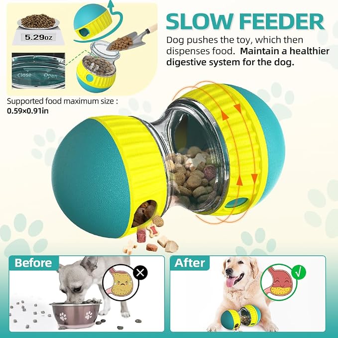Mankoda Interactive Dog Puzzle Toy, Rolling Treat Dispenser Slow Feeder | Adjustable Kibble Outlet, Mental Stimulation, Reduces Fast Eating, Indoor Dog Enrichment Toy, BPA-Free, GRS Certified, Green - Image 3