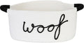 Sea Team Dog Toy Storage Basket with Handles, White Woof | Large Cotton Rope Storage Bin, Shelf Basket, Organizer for Pet Chew Toys, Foods, 16.5 x 11 x 7 Inches, 4.4 Gallons by SeaTeam