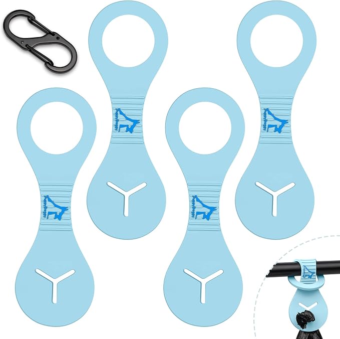 Dog Poop Bag Holder for Leash Waste Bag Carrier Dog Poop Bag Dispenser for Walking Running Bicycle Accessory 4 pieces (Blue) by PuppyDoggy