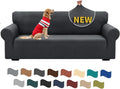 XINEAGE Stretch Jacquard Sofa Cover, Non Slip Sofa Slipcover for Dog | High-Stretch Fabric. Wear-Resistant, Pet Friendly. Easy Install & Washable for Living Rooms, Offices.Dark Gray by XINEAGE