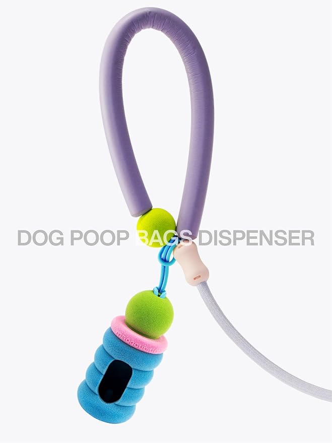 Dog Waste Bag Dispenser Pet Poop Bags Holder for Leash Lightweight Doggie Waste Bags Dispensers with Leash Attachment Includes 15 Bags (blue fuzz) - Image 4
