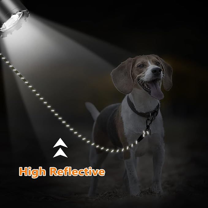 NTR 50FT Long Dog Leash with 2 Swivel Hooks, Reflective Threads and Comfortable Padded Handle, Training Leash Lead for Walking, Hunting, Camping, Backyard for Small Medium and Large Dogs - Image 4