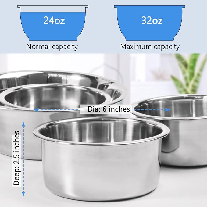 Raised Small Dog Bowls Wall Mount Pet Bowl, Collapsible Elevated Pet Bowl for Dog Cat Chicken Coop - 4 Cups / 1 Quart - Image 6