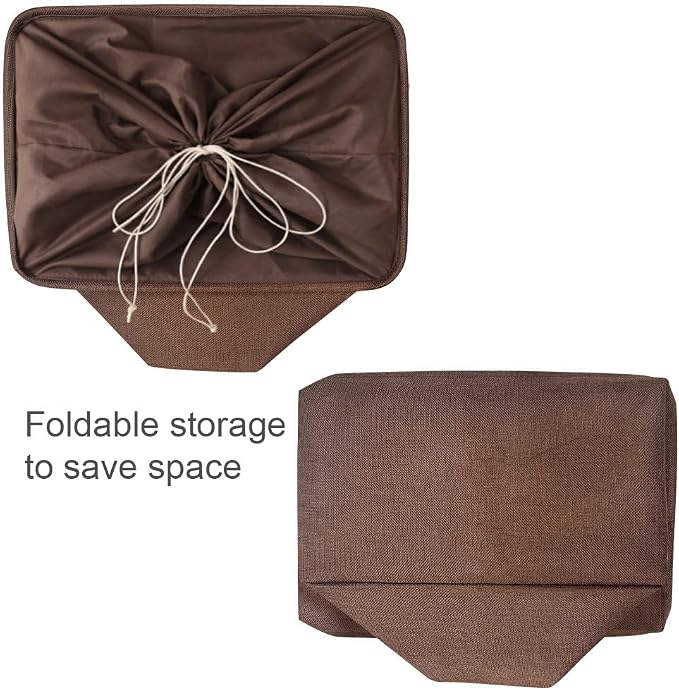 TheWarmHome Organization and Storage Basket for Organizing - 17x14x10 inch 3 Pack Fabric Storage Cubes, Collapsible Storage Bins for Shelves Closet Organizer Toy Gift Cloth (Brown) - Image 7