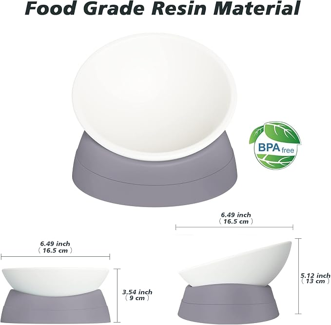 Ravitat 4Pcs Elevated Cat Food Bowl - Adjustable, Anti-Slip & Anti-Noise, Protects Pet's Spine, Thickened Plastic, 17 Oz - Image 4