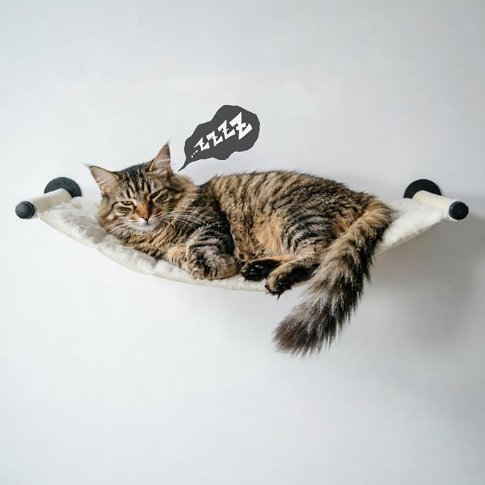 Cat Hammock Wall Mounted, Wall Mounted Cat Shelves, 35.43 x 12.99 in | Soft & Warm Fabric, Washable Replacement Cloth Wall Mounted Cat Shelves, For Large cats, For Playing, Climbing and Resting - Image 5