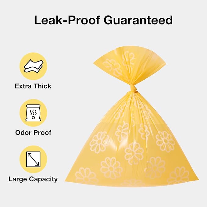 VETRESKA Daisy Scented Dog Poop Bags, 300 Counts, Leak-proof | Extra Thick and Large Pet Waste Bags for Dog Walking and Cat Litter, 20 Refill Rolls - Image 2