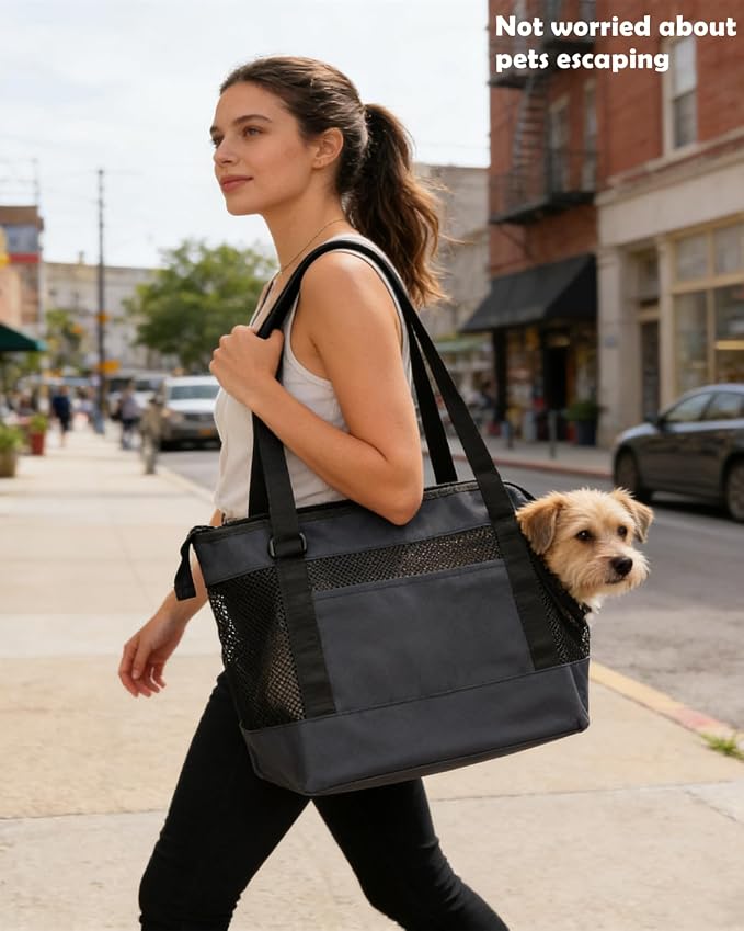Dog Purse Carrier for Small Dogs with Pocket,Dog Carriers Soft Sided,Pet Carrier Purse for Puppy and Cats Up to16 lbs,Dogs and Puppies Tote Bag Carrier,Collapsible Travel Puppy Carrier - Image 5