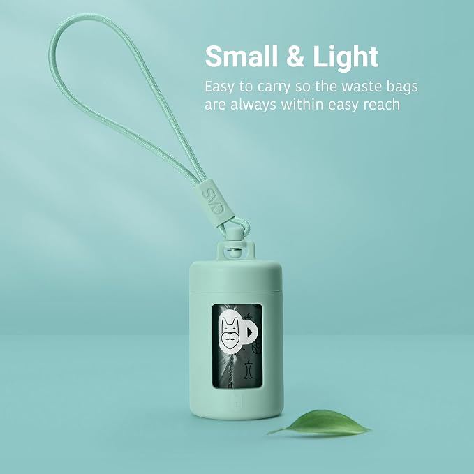 SVD.PET Retractable Dog Poop Bag Dispenser and Waste Bag Holder Kit, Green | Lightweight, Stretchy Strap Fits Any Dog Leash, Leak-Proof Bag Starter Roll Included, Dog Essentials for Walking and Travel - Image 3