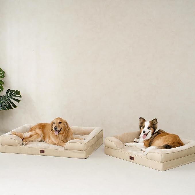 EHEYCIGA Orthopedic Small Dog Bed, Waterproof Memory Foam Washable Pet Beds | Non-Slip Bottom and Egg-Crate Foam Medium Dog Couch Bed with Washable Removable Cover, Graige - Image 9