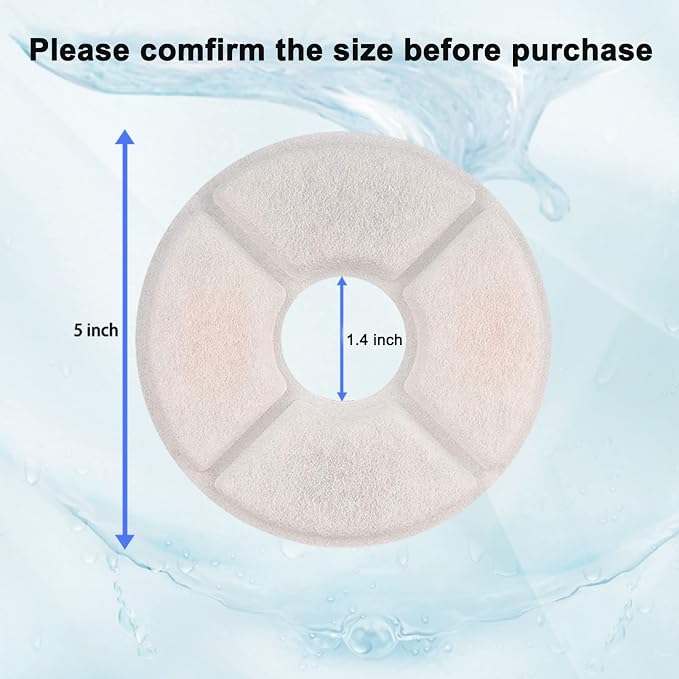 4/12/16 Pack Cat Water Fountain Filters, Cirfifth Triple Filtration System Pet Cat Fountain Filter Replacement for 84oz/2.5L Automatic Cat Fountain (12 Pack) - Image 5