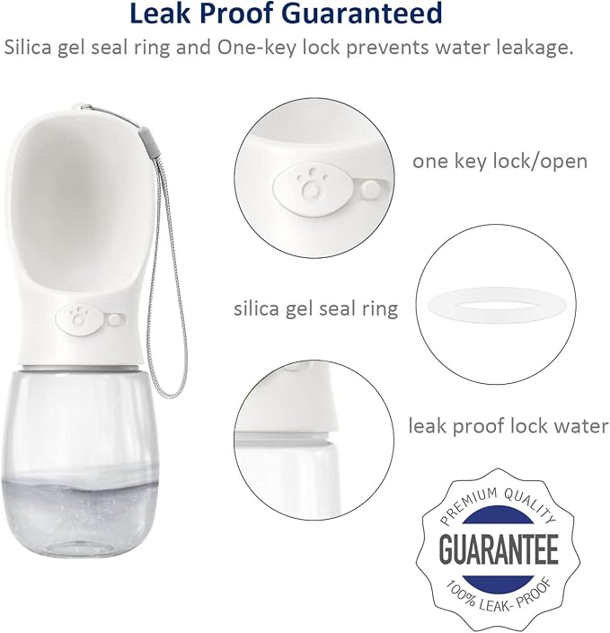 WePet Portable Dog Water Bottle, 12 OZ, Leak Proof Puppy Water Dispenser with Drinking Feeder for Pets Outdoor Walking, Hiking, Travel, Food Grade Plastic - Image 4