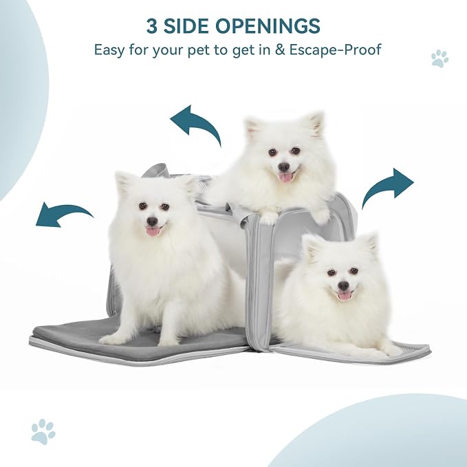 PETSFIT Dog Carrier Cat Carriers, Large, Grey - Image 4