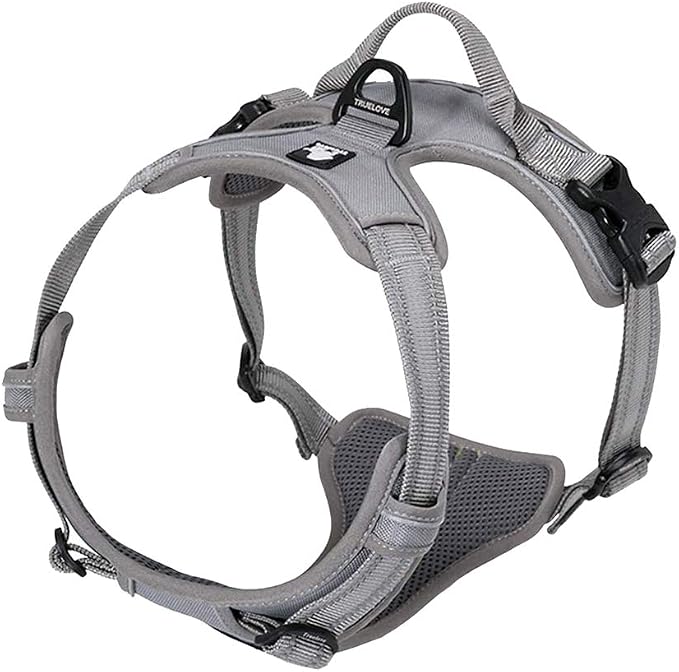 TRUE LOVE Adjustable No-Pull Dog Harness Reflective Pup Vest Harnesses Comfortable Control Brilliant Colors Truelove TLH5651(Gray,XS) | Front Clip, No-Choke, Soft Padded, Control Handle, Anti Escape, Dog Car Harness, Walking and Training, Escape Proof,... by TRUELOVE