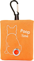 Orange Dog Pop Bag Holder Dog Waste Bag Holder (Orange) | Carabiner Clip, Easy Bag Dispensing, Leash Attachable, Funny Design by Trantranapa