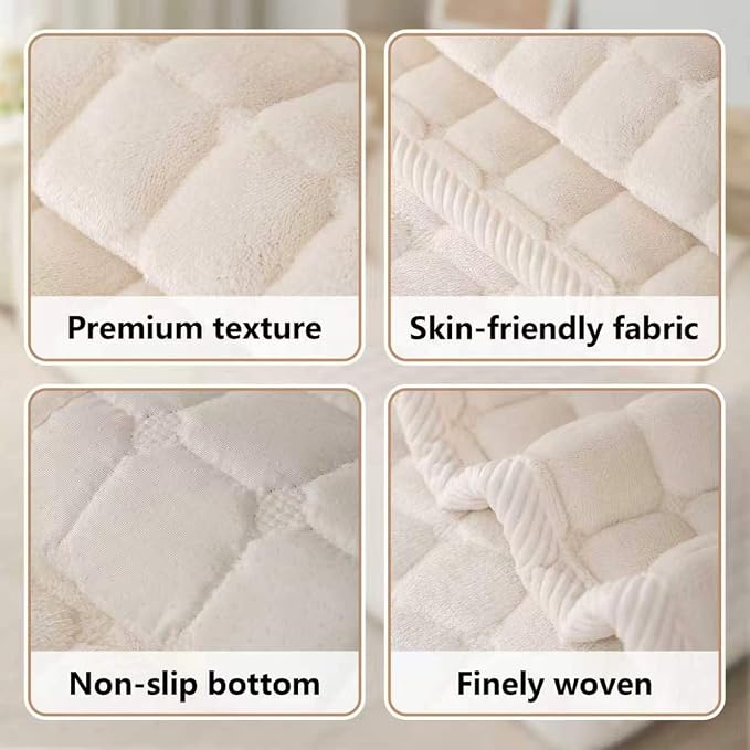 Velvet Washable Couch Cover for Dog,L Shape Sofa Cover for Pets. | 27.6"x90",White,Sectional Couch Cover,Soft Velvet,Non-Slip,Furniture Protector,quilted - Image 5