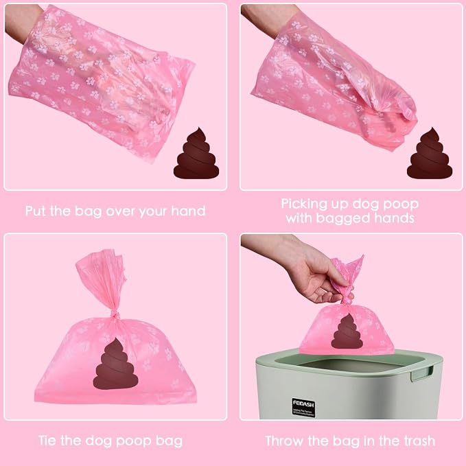 Poop Bags Rolls 256 Count - 9x13 Inches Pink Thickened Leakproof Lavender scent Poo Bags for Dogs, Eco-Friendly Pet Waste Bags for Walking, Home, Travel - Image 5