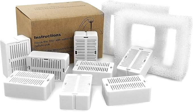 Replacement Filters for 360 Ceramic Pet Fountain | 10 Pack Replacement Filters for Wonder Creature Aurora /Cup Cake Pet Fountain(8Carbon Filters+2 Foam Filters) - Image 8