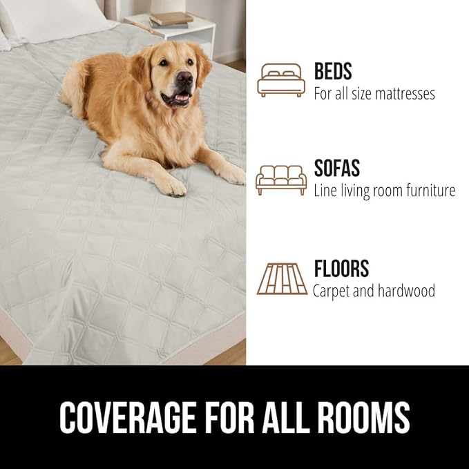 GORILLA GRIP® Waterproof Dog Blanket, Couch Cover for Dogs, 82x102 Taupe | Silicone Grip Backing, Washable, Leakproof, Protects Sofa, Sectional, Bed, Crate, Car and RV, Senior Pet Essential - Image 8