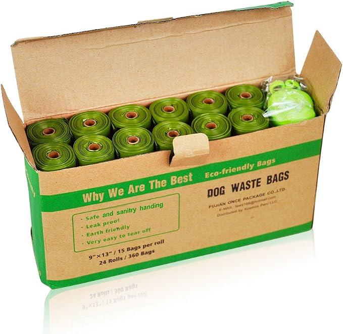 ECO-CLEAN Dog Poop Bags, 24 Rolls/360 Bags with Dispenser | Dog Waste Bags, Unscented, Leak-Proof, Easy Tear-Off - Image 8