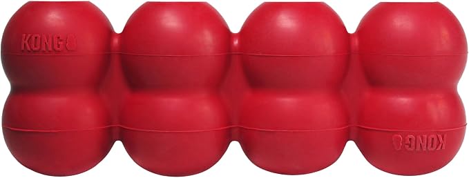 KONG Goodie Ribbon, Stuffable Natural Rubber Dog Toy, for Large Dogs | Stuffable Bone-Shaped Rubber Toy with Four Fillable Goodie Grippers for Fun, Treat-Based Enrichment Play by KONG
