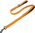 Solmoony 4FT Orange Strong Dog Leash with 2 Padded Handles, Traffic Handle Extra Control, Double-Sided Reflective Walking Lead for Small Medium and Large Dogs(Orange, 4FT) by SOLMOONY