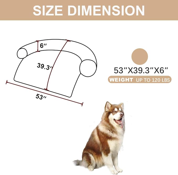 Luxurious Calming Dogs/Cats Bed Mats, Dog Pad Washable Removable Couch Cover, Plush Long Fur Mat for Pets, Waterproof Lining, Perfect for Small, Medium and Large Dogs and Cats (Beige, 53"x39") - Image 2