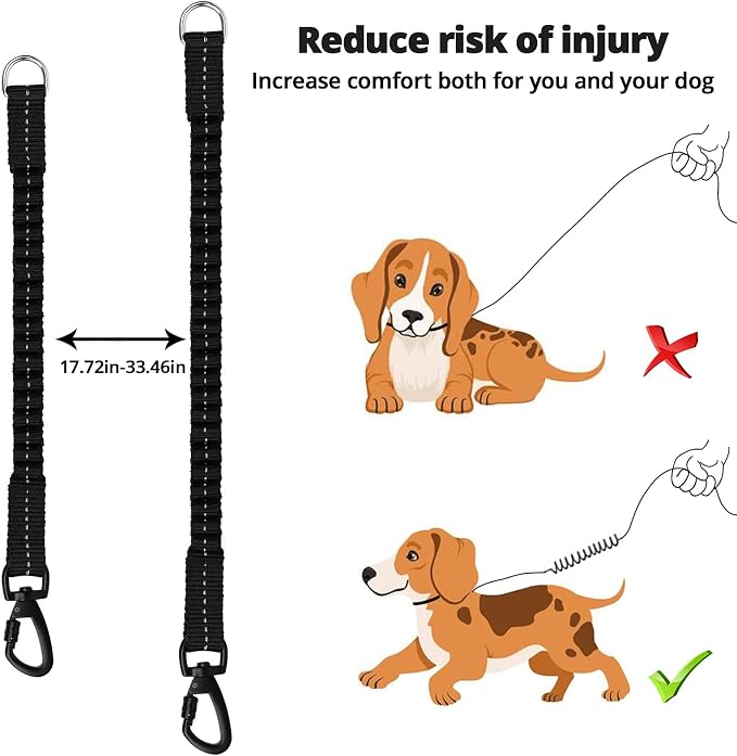 Long Dog Leash 15 FT: Heavy Duty Rope Leashes for Dogs Training with Swivel Lockable Hook Reflective Threads Bungee and Padded Handle - Dog Lead for Large Small Medium Dogs Outside Walking Hiking - Image 5