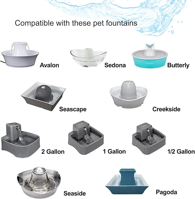 32 Pack Pet Fountain Replacement Filters, 16 Carbon and 16 Foam Pre-Filters | For Select Ceramic and Stainless Pet Fountains; Carbon Reduces Odors, Foam Catches Hair and Debris to Support Pump Care - Image 4