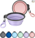 2 Pack 37oz/4.6 Cup Collapsible Dog Bowls with Bottle Carrier | Upgraded Carabiner,One-piece Molded Rim Won't Fall Off or Crack, Foldable Portable for Pets Water Drinking or Food Feeding by AONKEY