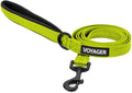 Best Pet Supplies Voyager Nylon Dog Leash - Lime Green, Large | 5ft in Length, 1" in Width, Reflective, Soft Neoprene Handle, Heavy Duty Metal Clips for Running, Walking & Training by BestPetSuppliesLLC