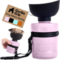 GORILLA GRIP Dog Water Bottle, Portable Water Bowl Dispenser for Dogs, 20 oz Leak Proof Pet Travel Squeeze Bottles, Food Grade Silicone, to Go Puppy Essentials, Hiking Camping Trip Accessories, Pink by Unknown