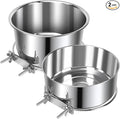 2 Pcs Stainless Steel Large Dog Crate Food Water Bowl, 82 & 56 OZ | Non-Spill, Detectable, Hanging Cage, Crate Feeder Dish with Clamp Holder for Large Pets, Size 7.1x3.7'' & 7.1x2.5'' by YummySam