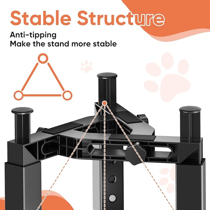 XIAZ Dog Bowl Stand Elevated Food Water Bowl Holder for Large Medium Small Sized Dog, Heights&Width Adjustable, Non-Slip, Durable, Elevated Feeding Bowl Stand for All Dogs Bowls 2PCS - Image 7