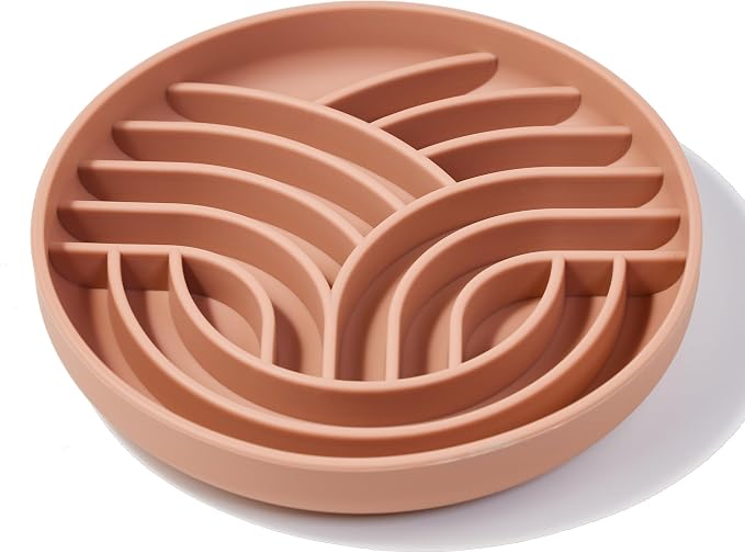 OHMO Slow Feeder Dog Bowl, 7.9" Lick Mat for Dogs, Tree of Life, Coral | Cat Slow Feeder Bowl, Anti Choking, Enrichment Toys, Easy Clean BPA-Free Silicone Feeding Bowl, Boredom and Anxiety Reducer by OHMO