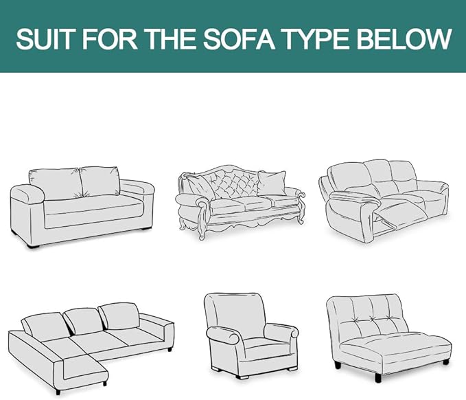 MYSKY HOME Couch Cover Sofa Covers for 3 Cushion Couch Sofa Protector Sectional Sofa Couch Cover for Pets Sofa Throws Living Room Geometrical Sofa Slipcovers for Dogs (XX-Large, 91" x 134", Grey) - Image 6