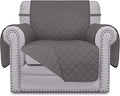 Easy-Going Reversible Couch Cover, Small Chair, Gray/Gray | Machine Washable Slipcover For Dogs, Water Resistant Furniture Mat For Living Room, Non-Slip Sofa Cover, Pet Friendly by Easy-Going