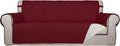 PureFit Reversible Quilted Sofa Cover Dog Couch Covers for Sofa, 66 in | Red/Ivory, Water Resistant Couch Protector, Washable Pet Couch Cover with Non Slip and Elastic Straps For Kids by PureFit