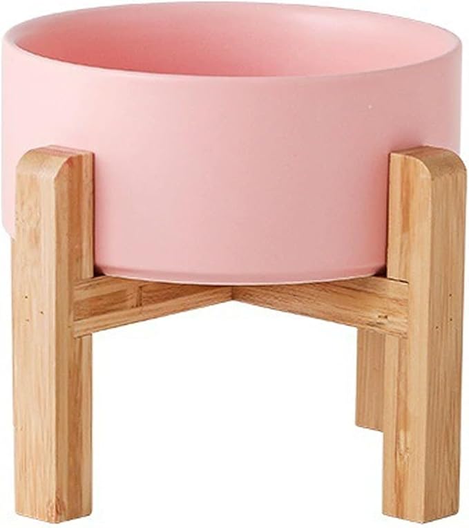 Petygooing 28 OZ Pink Elevated/Raised Ceramic Dog Bowl for Small and Medium Breeds, Dog Food Water Dish with Stand,Pet Feeding Bowl with Anti Slip Rubber for Cats Small and Medium Dogs (3.6 Cups) by PetygooingforYOURLOVEDPET