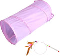 iCAGY Cat Tunnel for Indoor Small Cats Kittens Rabbits, Foldable Tube Toys | Interactive Pet Crinkle Pop Up Tunnel Play Toys, Relieve Cat Boredom, Light Pink 20" by iCAGY