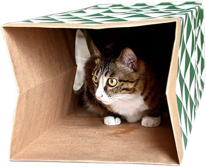 Cat Paper Bag Tunnel Toy Collapsible Tunnel for Rabbits, Kittens, Ferrets, Pet Paper House - Image 5