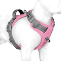 No Pull Dog Harness, Unique Colors Reflective Adjustable Dog Vest | with Soft Training Handle Metal Clips for Small Medium Large Dogs (Baby Pink Base & Grey Straps,M) by PHOEPET