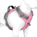 No Pull Dog Harness, Unique Colors Reflective Adjustable Dog Vest, with Soft Training Handle Metal Clips for Small Medium Large Dogs (Baby Pink Base & Grey Straps,L) | with Soft Training Handle Metal Clips for Small Medium Large Dogs (Baby Pink Base & ... by PHOEPET