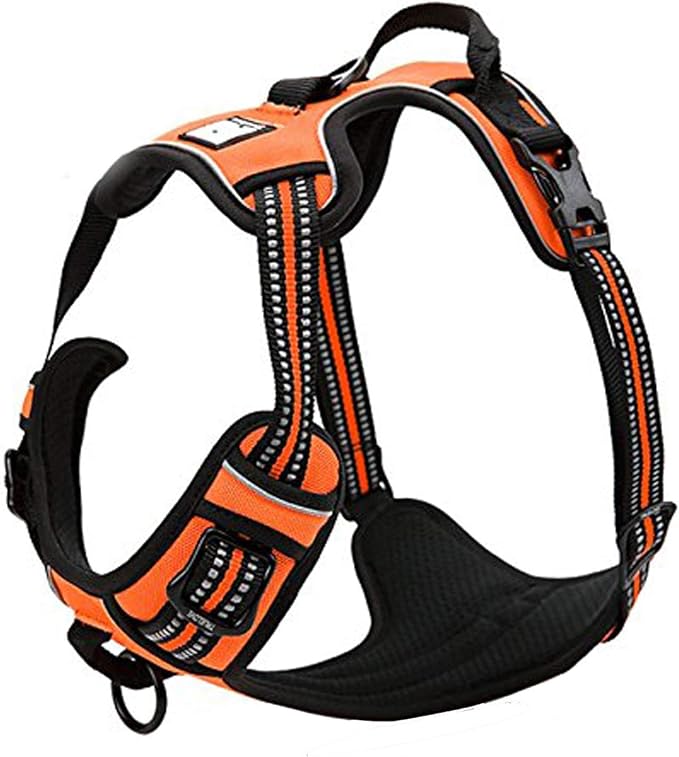 TRUE LOVE Adjustable No-Pull Dog Harness Reflective Vest, Orange, XS | Front Clip, No-Choke, Soft Padded, Control Handle, Anti Escape, Dog Car Harness, Walking and Training, Escape Proof, TLH5651 by TRUELOVE
