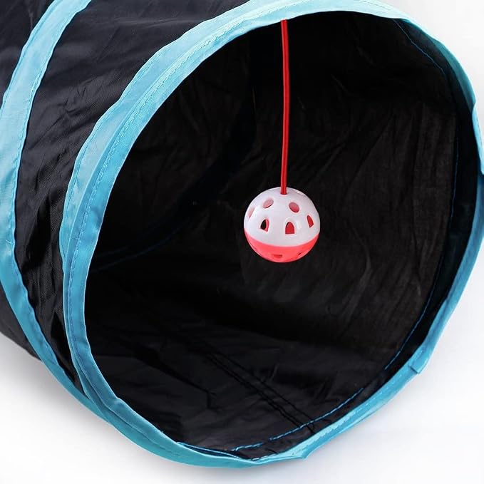Upgraded Cat Tunnel Toy with 5 peek-a-Boo Windows, Large 4-Way Maze Tube | cat tunnels for indoor cats large,Collapsible Maze House Play Tube Interactive Toy for Cat Kitten Kitty Rabbit Black - Image 5