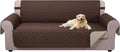 U-NICE HOME Reversible Sofa Cover Couch Cover for Dogs, Coffee/Beige | 68''Sofa Mat Washable, Pet Friendly, Elastic Straps, Water Repellent, Furniture Protector for 3 Cushion Couch by U-NICEHOME