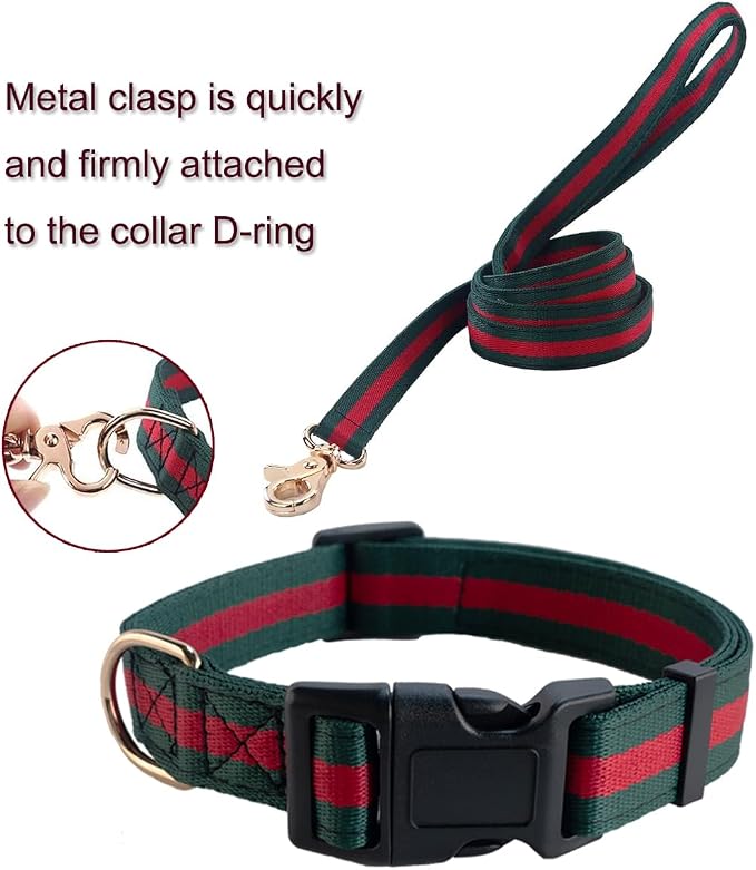Premium Dog Collar and Leash,Safety and Durable Pet Collars Leashes,Luxury Fashion Dog Collar Gift Set for Medium Dogs - Image 4