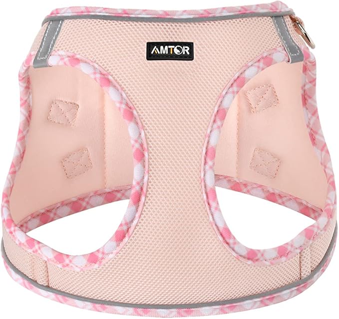 AMTOR Small Dog Harness with Leash Set, No Escape Easy Walk Puppy Harnesses for Training Walking, Step-in Reflective Soft Dogs Vest for XS S Medium Extra-Small Large Sized Dog(Pink,XL) - Image 2